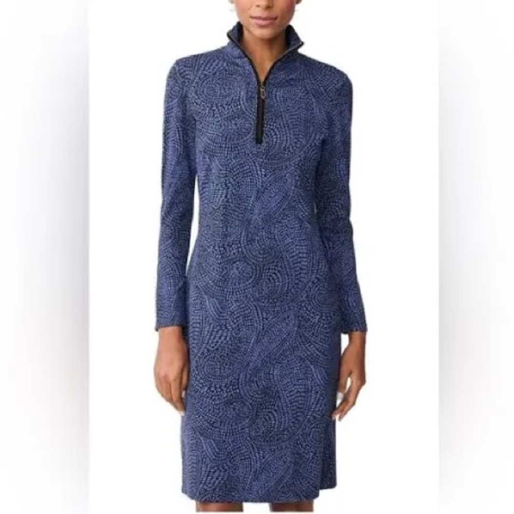 J. McLaughlin emerald green Swirl Long Sleeve Dress. Small.